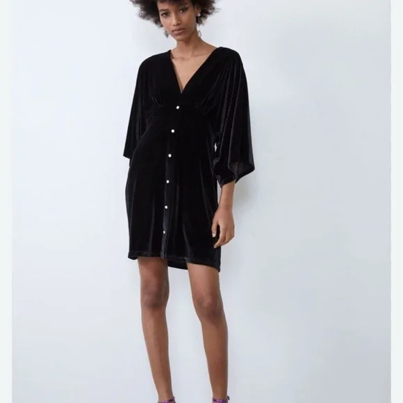 NWT zara velvet dress - Picture 2 of 9